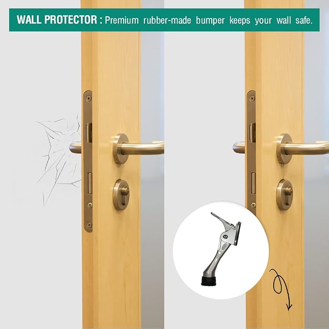 One Touch Kickdown Door Stopper, Door Holder, Heavy Duty Door Stops, Bottom of - Image 8