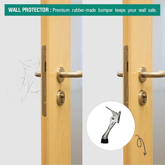 One Touch Kickdown Door Stopper, Door Holder, Heavy Duty Door Stops, Bottom of - Image 7