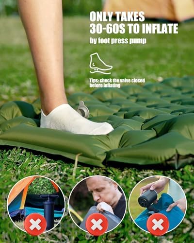 AKSOUL Sleeping Pad Camping Mat: Self Inflating Ultralight & Compact Air Mattress, Connectable Lightweight Inflatable Pad with Built-in Foot Pump for Camping, Hiking, Backpacking - Image 3
