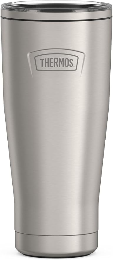THERMOS ICON SERIES, Stainless Steel Tumbler with Slide Lock, 18 Ounce, Matte Stainless Steel by Thermos