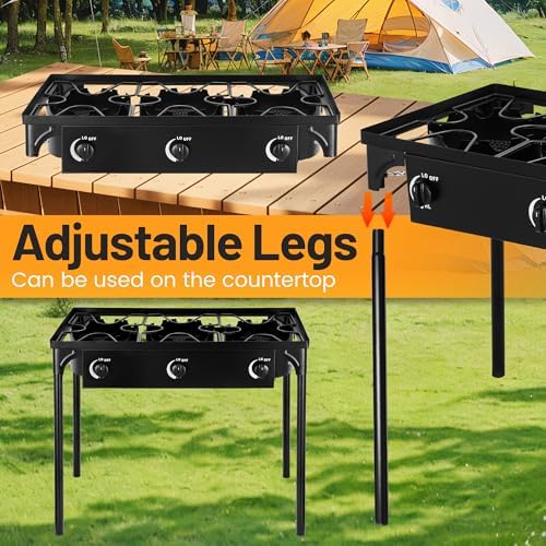 Outdoor Camping Stove, 225000 BTU 3 Burners - Image 6