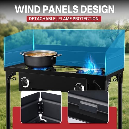 2 Burner Propane Camp Stove | 150,000 BTU | High Pressure Gas Burners - Image 3