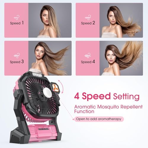Portable Fan Rechargeable 20000mAh Cordless Battery Powered Camping Fan - Image 3