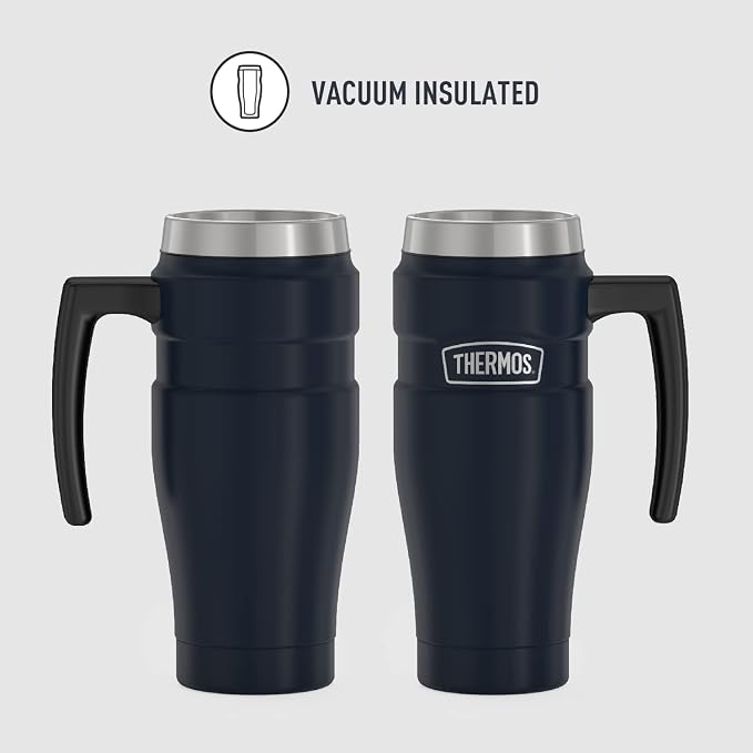 THERMOS Stainless King Vacuum-Insulated Travel Mug with Handle-16oz,Midnight Blue-Thermos Tumbler for Hot&Cold Drinks-Leak&Sweat-Proof Stainless Steel Coffee Mug with Lid for Commuting,(Pack of 4) - Image 2