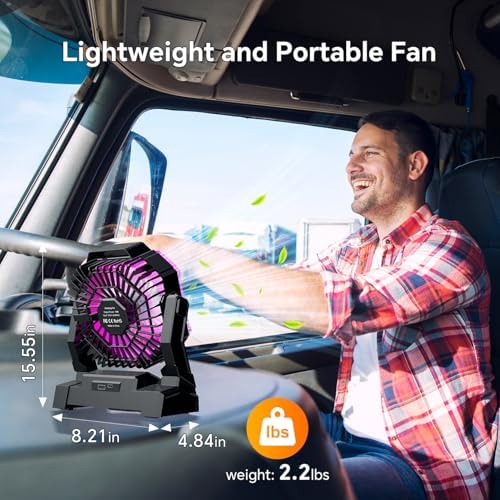 Portable Camping Fan with LED Lantern, 30000mAh Rechargeable Battery Operated Fan with 3 Speeds & Digtal, Personal USB Table for Camping Essential ＆ Hurricane-Ready - Image 7
