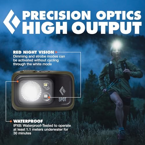BLACK DIAMOND Spot 400 Headlamp, AAA Powered, Dimmable Bright BD Dark Olive - Image 4