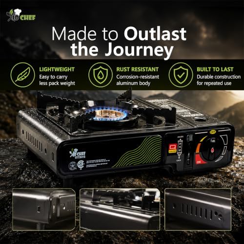 JoChef Portable Butane Camping Stove – 3-Year Warranty, Windshield & Case - Image 6