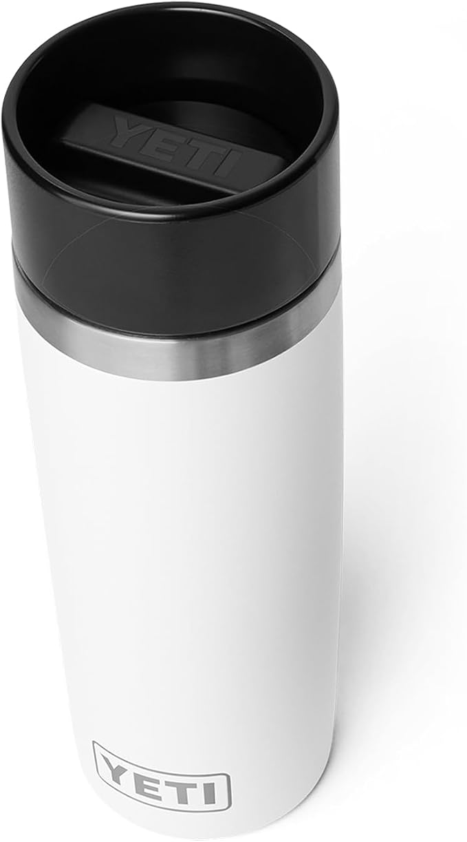 YETI Rambler 16 oz Travel Bottle, Stainless Steel, Vacuum Insulated with Leakproof Commuter Cap, White by YETI