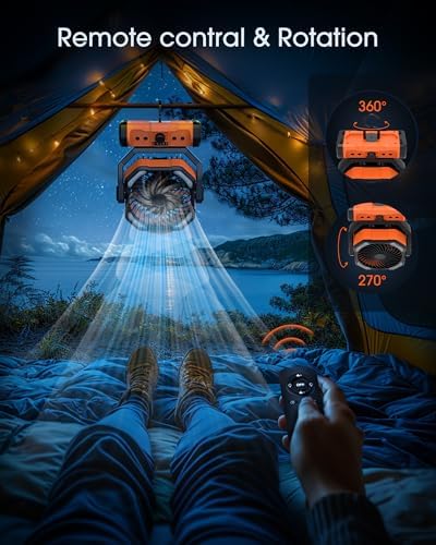 Portable Rechargeable Camping Fan 20000mAh Cordless Battery Powered Fans - Image 6