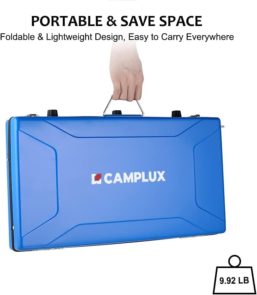 Camplux Camping Stove 20,400 BTU, 1 Grill & 2 Burners Propane Stove for Outdoor Cooking - Image 4