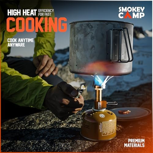 Mini 3000W Camping Stove, Ultralight Backpacking Camp Stove with a Carrying Case and an Additional Adapter, Compatable with Isobutane and Propane Tanks, Portable and Collapsible - Image 6