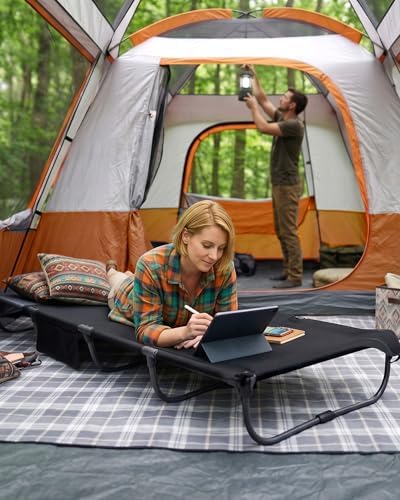 Portal 20-Second Setup Camping Cot, Ultra-Light 7.1 lbs Integrated Travel Foldable Camp Bed with Zipper Tensioning,Tent Friendly Sleeping Cot with Side Pocket, Supports 225 lbs - Image 6