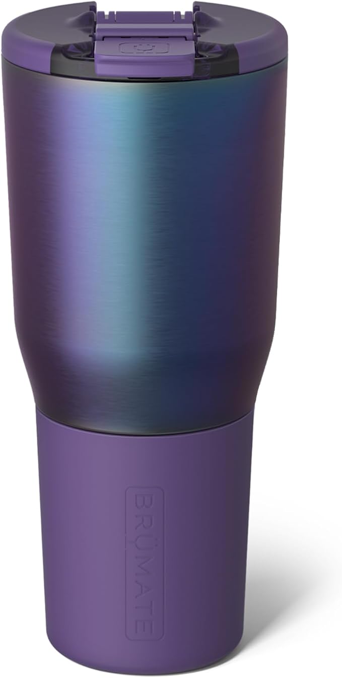 BrüMate Nav 35oz 100% Leak Proof Insulated Travel Tumbler with Magnetic BevLock™ Lid - Double Wall Cup-Holder Friendly Stainless Steel Mug (Dark Aura) by Br%C3%BCMate