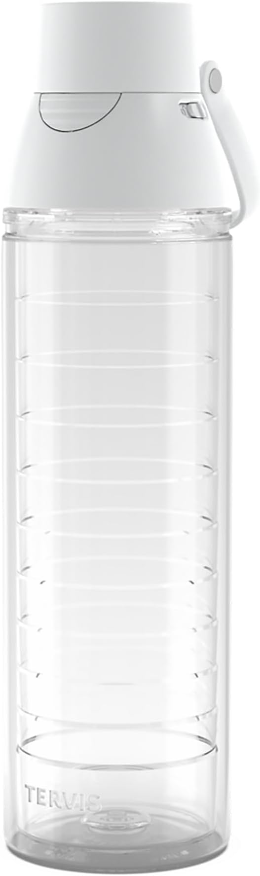 Tervis Venture Lite Clear & Colorful Lidded Made in USA Double Walled Insulated Tumbler Travel Cup Keeps Drinks Cold & Hot, 24oz Water Bottle, White Lid by TervisTumblerCompany
