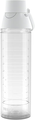 Tervis Venture Lite Clear & Colorful Lidded Made in USA Double Walled Insulated Tumbler Travel Cup Keeps Drinks Cold & Hot, 24oz Water Bottle, White Lid by TervisTumblerCompany