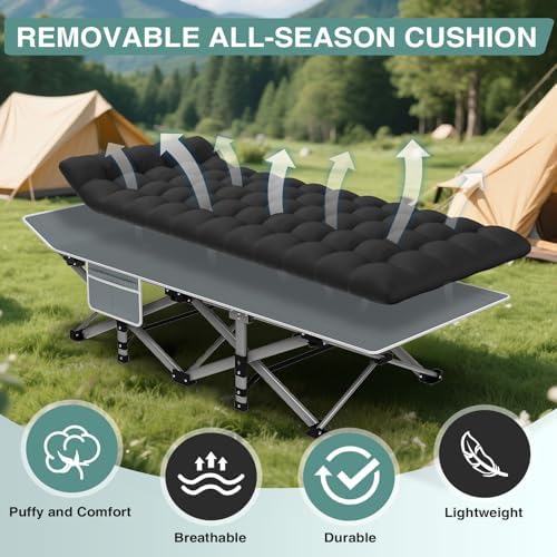ZENPETIO Folding Camping Cot for Adults, 28" Heavy-Duty Portable Cots Bed - Image 3