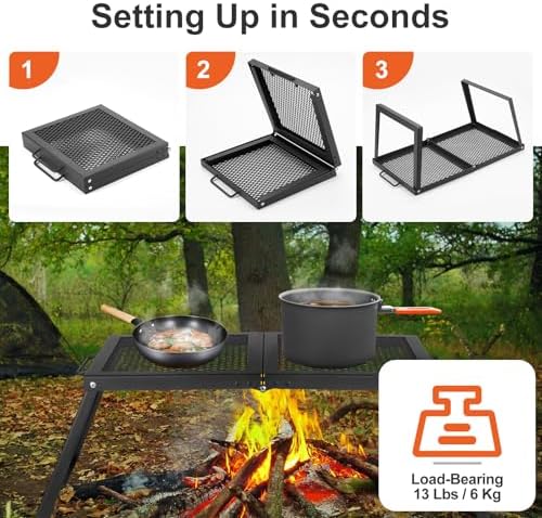 Odoland Portable Folding Charcoal Grills for Outdoor Cooking Bonfire BBQ - Image 4
