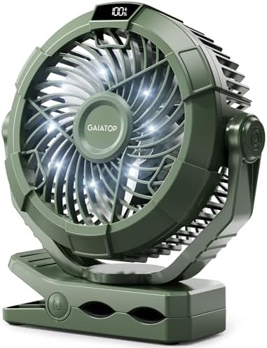 Gaiatop Portable Camping Fan with LED Lantern, Clip on Fan for Tent by GAIATOP