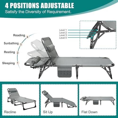 DoCred Folding Camping Cot with Mattress, 2 Pack Heavy Duty Folding Cot - Image 2