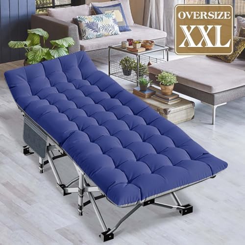 DoCred Oversized XXL Folding Camping Cot with Mattress, 2 Pack 32" Wide Cot - Image 5