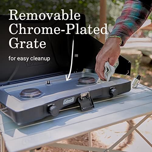 Coleman Triton 2-Burner Propane Stove, Portable Camping Cooktop with 2 Adjustable Burners & Wind Guards, 22,000 BTUs of Power for Camping, Tailgating, Grilling, BBQ, & More - Image 4