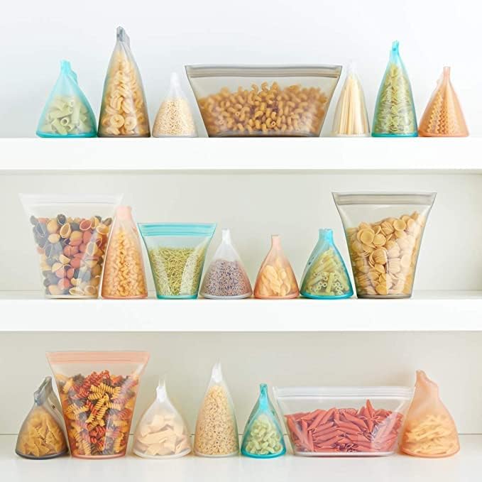 Zip Top Reusable Food Storage Bags | 3 Bag Set | Silicone Meal Prep Container | - Image 5