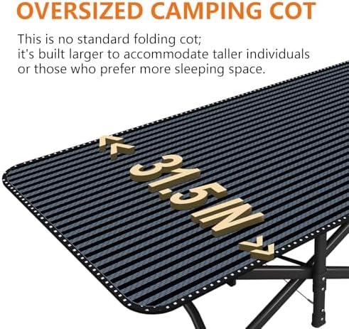 ATORPOK 31.5" Wide Camping Cot for Adults with Pad, Oversized Folding Bed - Image 3