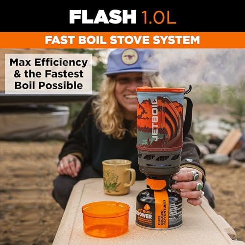 Jetboil Flash Portable Fast Boil Stove for Camping and Backpacking with 1-Step Auto Ignition, Propane/Isobutane Burner with Cooking Cup - Image 2