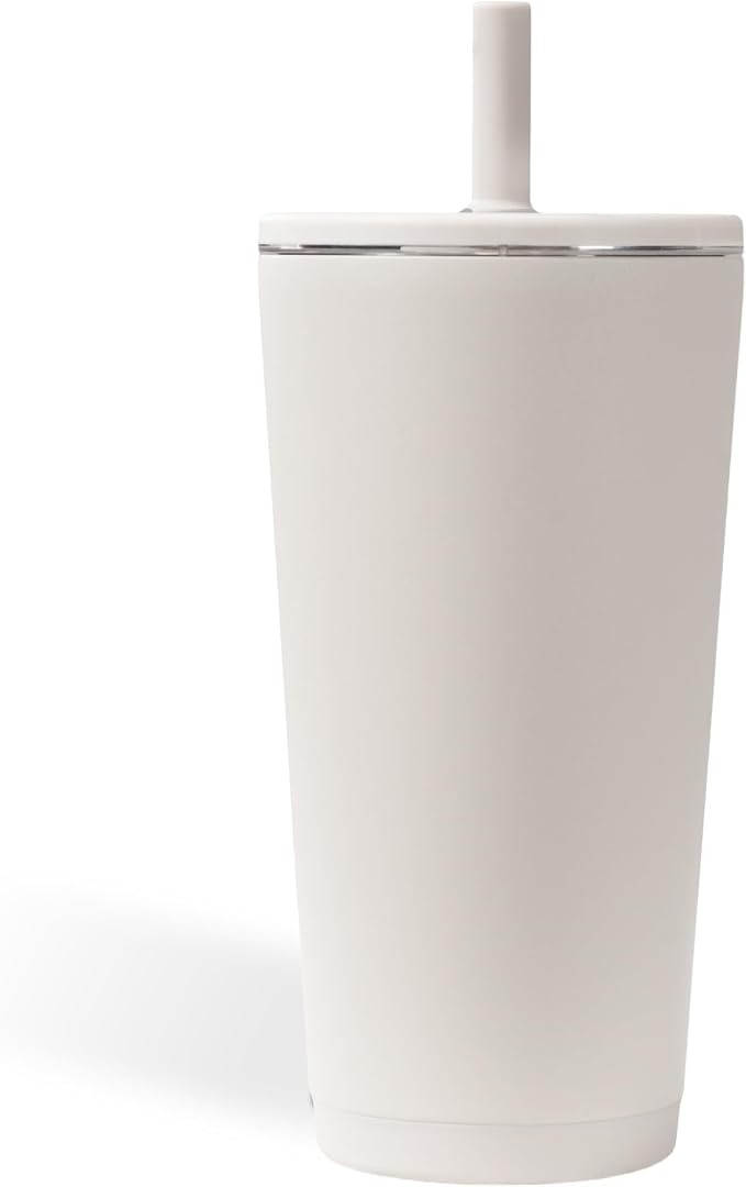 HydroJug Everyday Tumbler 20 oz – Ceramic-Lined Insulated Tumbler with Straw and Soft-Touch Lid, Cup Holder Friendly, Double-Wall Vacuum Insulation, Reusable Travel Cup – Linen - Image 4