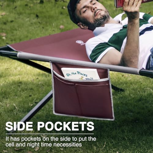 EVER ADVANCED Extra Wide Camping Cot for Adults Oversized XXL Sleeping Cots Folding Cot Bed with Carry Bag, 84.3" L x 41.9" W, Support to 550 lbs - Image 4