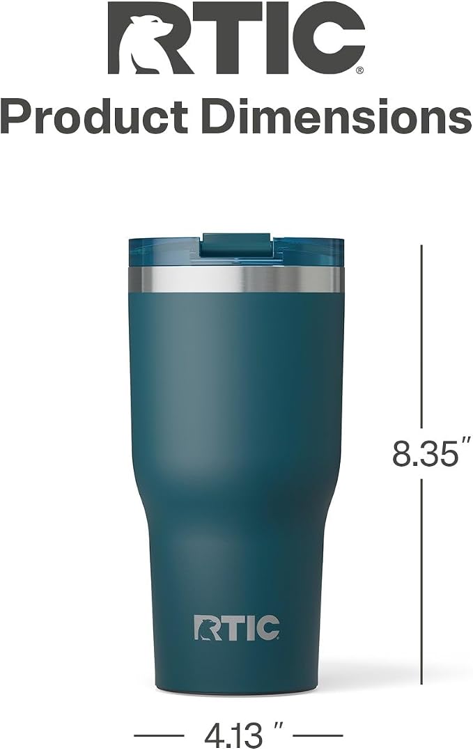 RTIC 30oz Essential Tumbler with Lid, Ceramic Lined, Insulated, Stainless Steel, Metal, Double Wall Vacuum-Insulation, Travel Cup for Iced Coffee, Tea, Hot and Cold Drink, Marine - Image 5
