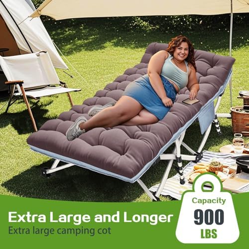 COLMERD 32In XXL Camping Cot, Cots for Sleeping with Comfortable Mattress - Image 2