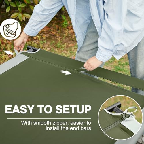 EVER ADVANCED Extra Wide Camping Cot for Adults Oversized XXL Sleeping Cots Folding Cot Bed with Carry Bag, 84.3" L x 41.9" W, Support to 550 lbs - Image 5