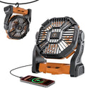 ToughTested Rechargeable Camping Fan with LED Light, 4-Speed, 58H Runtime by ToughTested