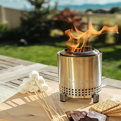 Solo Stove Mesa, 5.1 Inch Tabletop Fire Pit with Stand - Smokeless, Stainless Steel Fire Pit for Camping, Outdoor & Patio- Wood Burning or Pellet Fueled Portable Bonfire, 1.4lbs, Stainless Steel - Image 4
