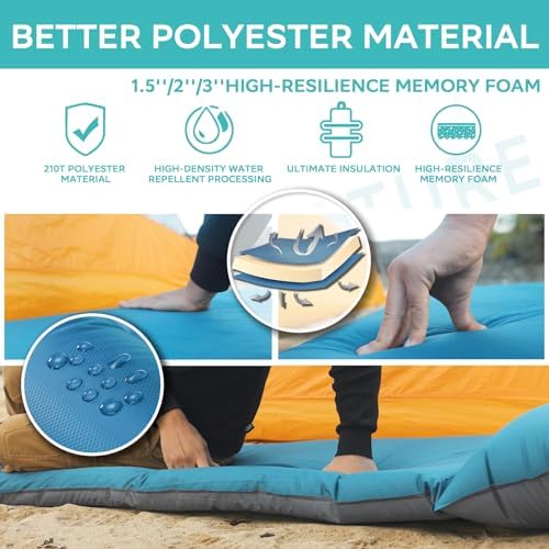 Clostnature 2in Lightweight Self Inflating Sleeping Pad for Camping - Image 3