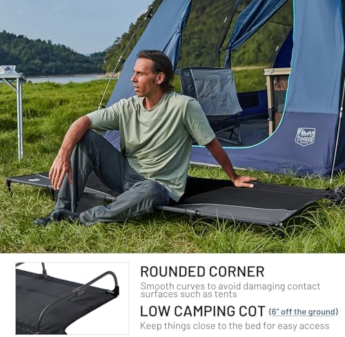 TIMBER RIDGE 20-Second Quick Set-Up Camping Cot, Aluminum Folding Cot - Image 5