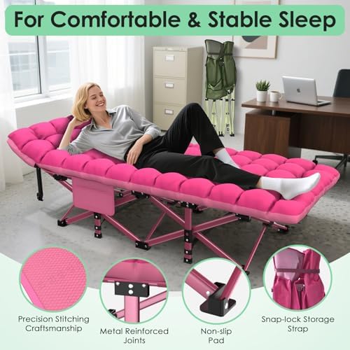 Suteck Camping Cot, Folding Camp Bed for Adults with Soft Thicker Cushion - Image 3