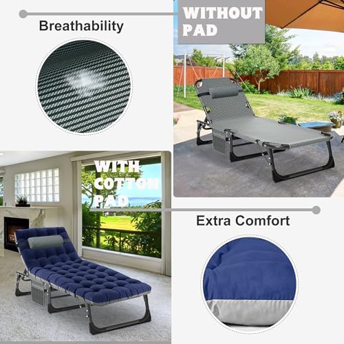 ABORON Camping Cot for Adult Extra Wide, Heavy-Duty 1200D Oxford Cot for Sleeping, Portable Folding Camp Bed with Mat - Image 5