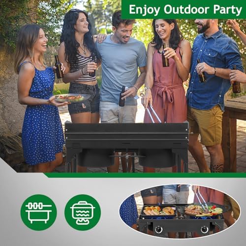 Outvita 2 Burner Propane Gas Stove, 150,000 BTU Outdoor Camping Cooker - Image 3