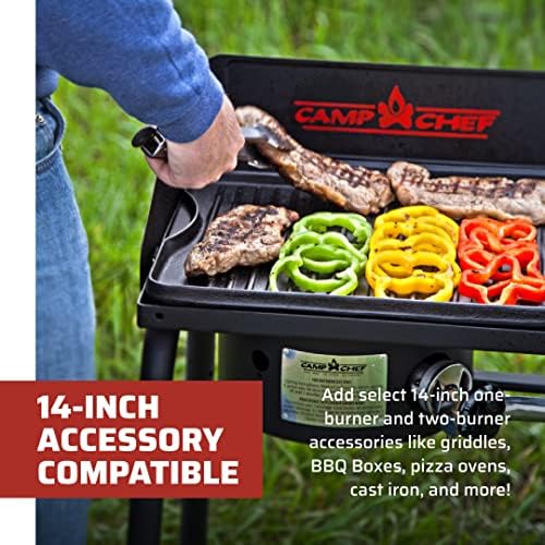 Camp Chef Explorer, Two Burner Stove, Two 30,000 BTU's cast-aluminum burners, Cooking Dimensions: 14 in. x 32 in, Black - Image 4