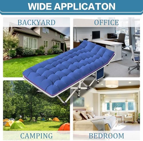 2 Pack Camping Cot with Mattress, Folding Camping Cot for Adults - Image 6