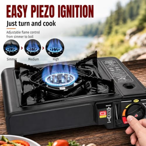 SHINESTAR 7800 BTU Dual Fuel Camping Stove, Propane Portable Gas Stove - Image 4