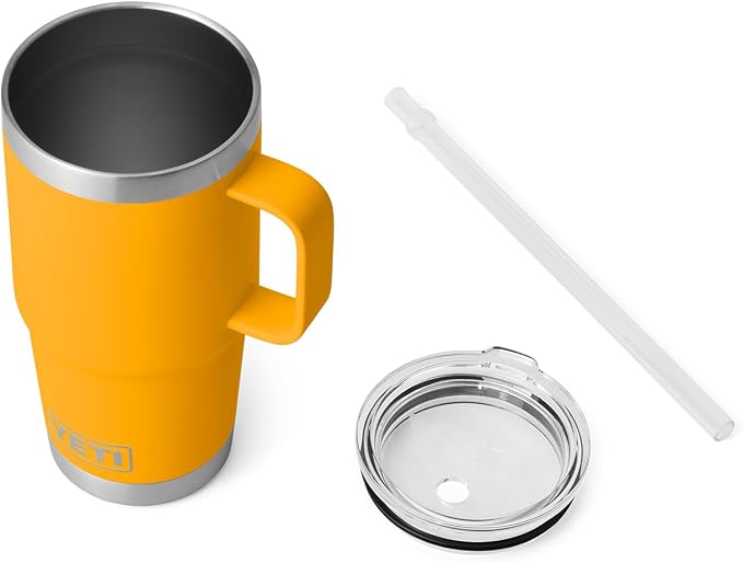 YETI Rambler 25 oz Tumbler with Handle and Straw Lid, Travel Mug Water Tumbler, Vacuum Insulated Cup with Handle, Stainless Steel, Beekeeper - Image 4