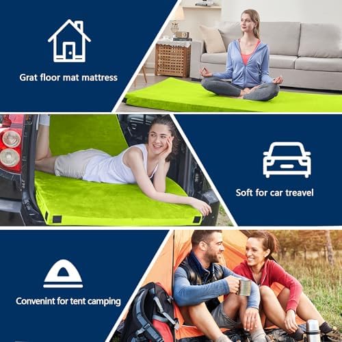 CYMULA Memory Foam Camping Mattress Pad, CertiPUR-US Sleeping Mat, Portable Roll Up Mattress for Adults, Camping Bed Pads for Sleepover, Car Bed with Travel Bag - Image 4