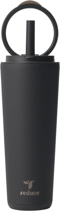 REDUCE Halo 24 oz Stainless Steel Vacuum Insulated Tumbler - Spill Proof Travel Mug with Flip Handle Lid - Keeps Drinks Cold for 32 Hrs - Dishwasher Safe - Cupholder Friendly - Phantom by Reduce