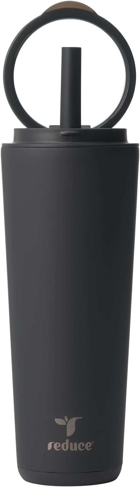 REDUCE Halo 24 oz Stainless Steel Vacuum Insulated Tumbler - Spill Proof Travel Mug with Flip Handle Lid - Keeps Drinks Cold for 32 Hrs - Dishwasher Safe - Cupholder Friendly - Phantom by Reduce