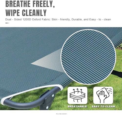 YELLOW JACKET Folding Sleeping Cot, Camping Cot with Mattress for Adults 450lbs Max Load, Portable Camping Cot with Pillow, Adjustable 5-Position Cot for Camping, Home,Office,Travel - Image 3