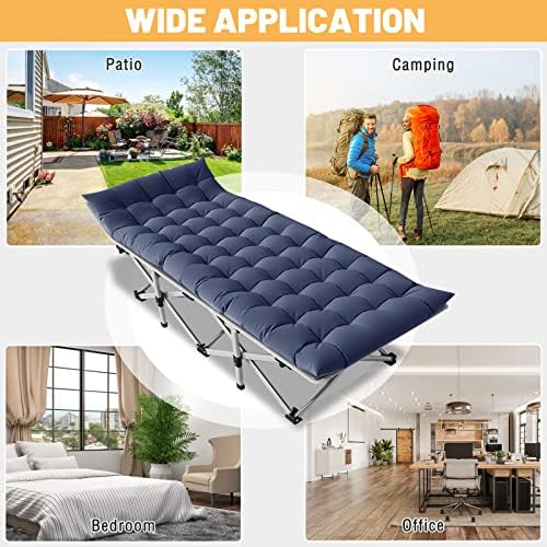 DoCred Folding Camping Cot with Mattress, 2 Pack Heavy Duty Folding Cot - Image 7