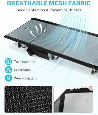 Gonex 31.5" Wide Camping Cot Ultralight Portable Folding Mesh Cot for Adult - Image 3